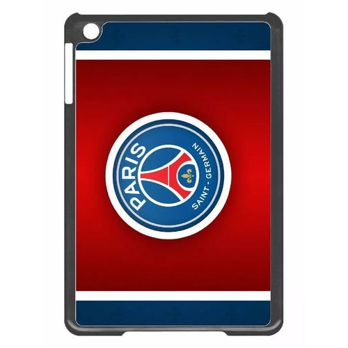 Coque Pour Smartphone - Club Psg Paris Saint Germain Bleu Blanc Rouge - Compatible Avec Apple Ipad Mini - Plastique - Bord Noir