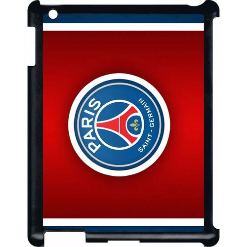 Coque Pour Smartphone - Club Psg Paris Saint Germain Bleu Blanc Rouge - Compatible Avec Apple Ipad 2 - Plastique - Bord Noir