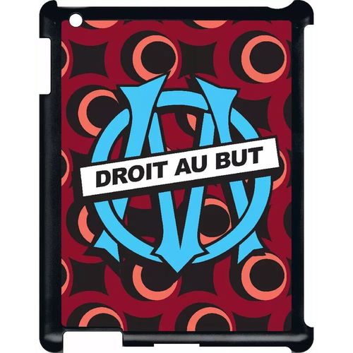 Coque Pour Smartphone - Blason Club Fc Olympique De Marseilles - Compatible Avec Apple Ipad 3 - Plastique - Bord Noir