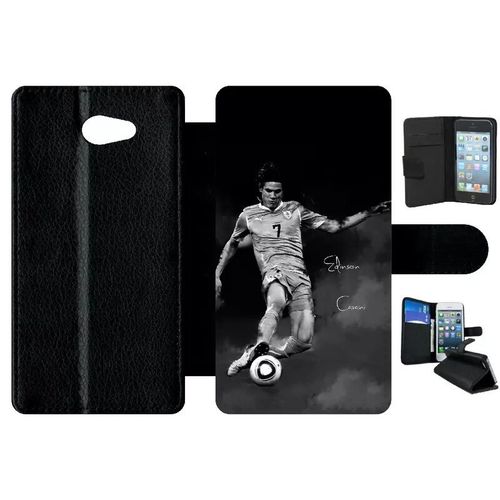 Etui A Rabat - Fc Psg Cavani - Compatible Avec Sony Xperia M2 - Simili-Cuir - Bord Noir