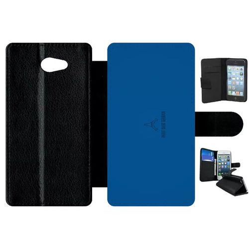 Etui A Rabat - Club Psg Paris Saint Germain Sombre - Compatible Avec Sony Xperia M2 - Simili-Cuir - Bord Noir