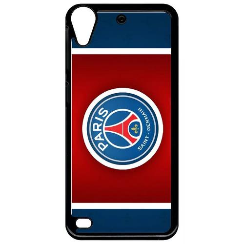 Coque Pour Smartphone - Club Psg Paris Saint Germain Bleu Blanc Rouge - Compatible Avec Htc Desire 530 - Plastique - Bord Noir
