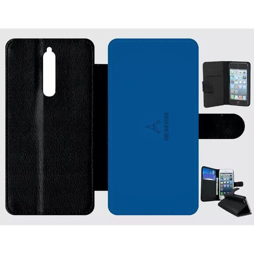 Etui A Rabat - Club Psg Paris Saint Germain Sombre - Compatible Avec Nokia 8 - Simili-Cuir - Bord Noir