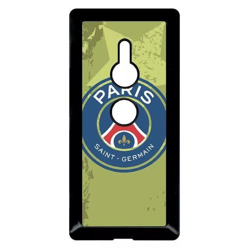 Coque Pour Smartphone - Blason Club Fc Paris Saint Germain - Compatible Avec Sony Xperia Xz2 - Plastique - Bord Noir