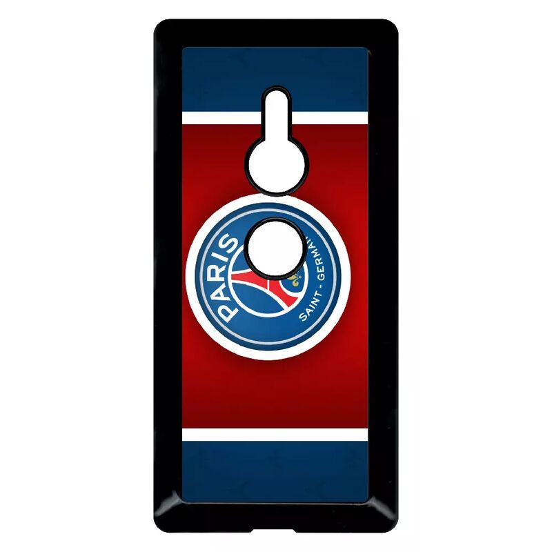 Coque Pour Smartphone - Club Psg Paris Saint Germain Bleu Blanc Rouge - Compatible Avec Sony Xperia Xz2 - Plastique - Bord Noir