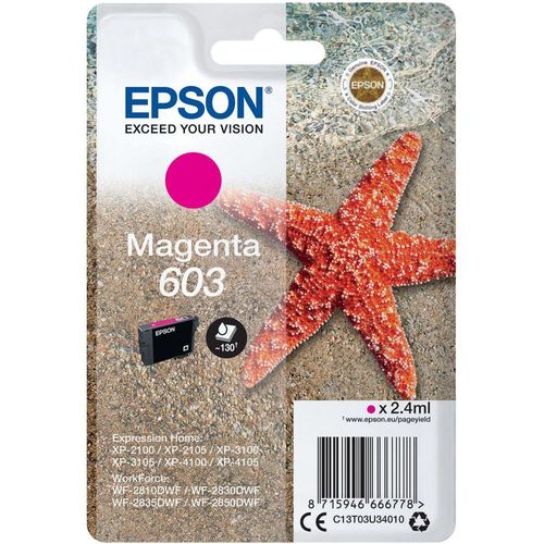 Epson 603 - 2.4 ml - magenta - original - emballage coque avec alarme radioélectrique/ acoustique - cartouche d'encre - pour Expression Home XP-2150, 2155, 3150, 3155, 4150, 4155; WorkForce...