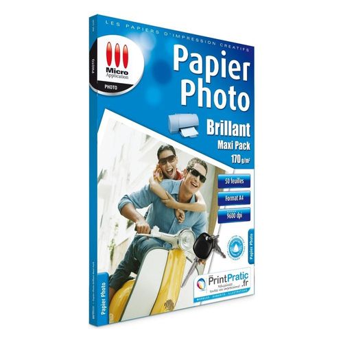 Papier photo Micro Application Photo Maxi Pack A4 Brillant 170g/m2 50f