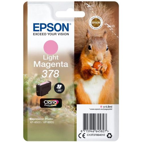Epson 378 - 4.8 ml - magenta clair - original - emballage coque avec alarme radioélectrique/ acoustique - cartouche d'encre - pour Expression Home XP-8605, XP-8606; Expression Photo XP-8500...