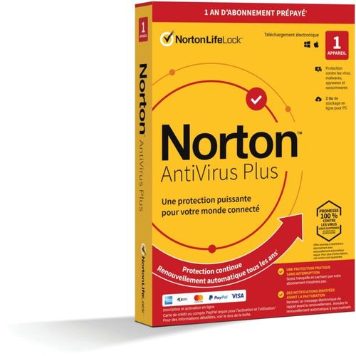 Logiciel antivirus et optimisation Norton Lifelock Norton Antivirus Plus 2Go 1 poste