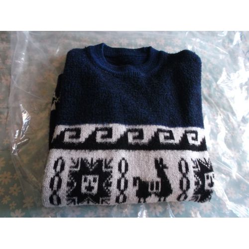 1 Pull Homme Equateur En Laine Lama Ou Merinos / De La Vraie Laine D'amerique Latine