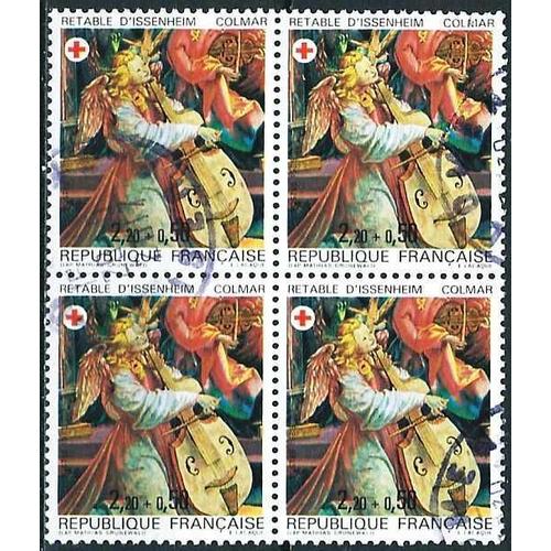 France 1985, Beau Bloc 4 Timbres Yvert 2392, Au Profit De La Croix Rouge, Retable D'issenheim À Colmar, Oblitere, Tbe