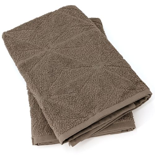 Lot De 2 Torchons De Cuisine Pur Coton 50x50 Cm Optical Marron Roble