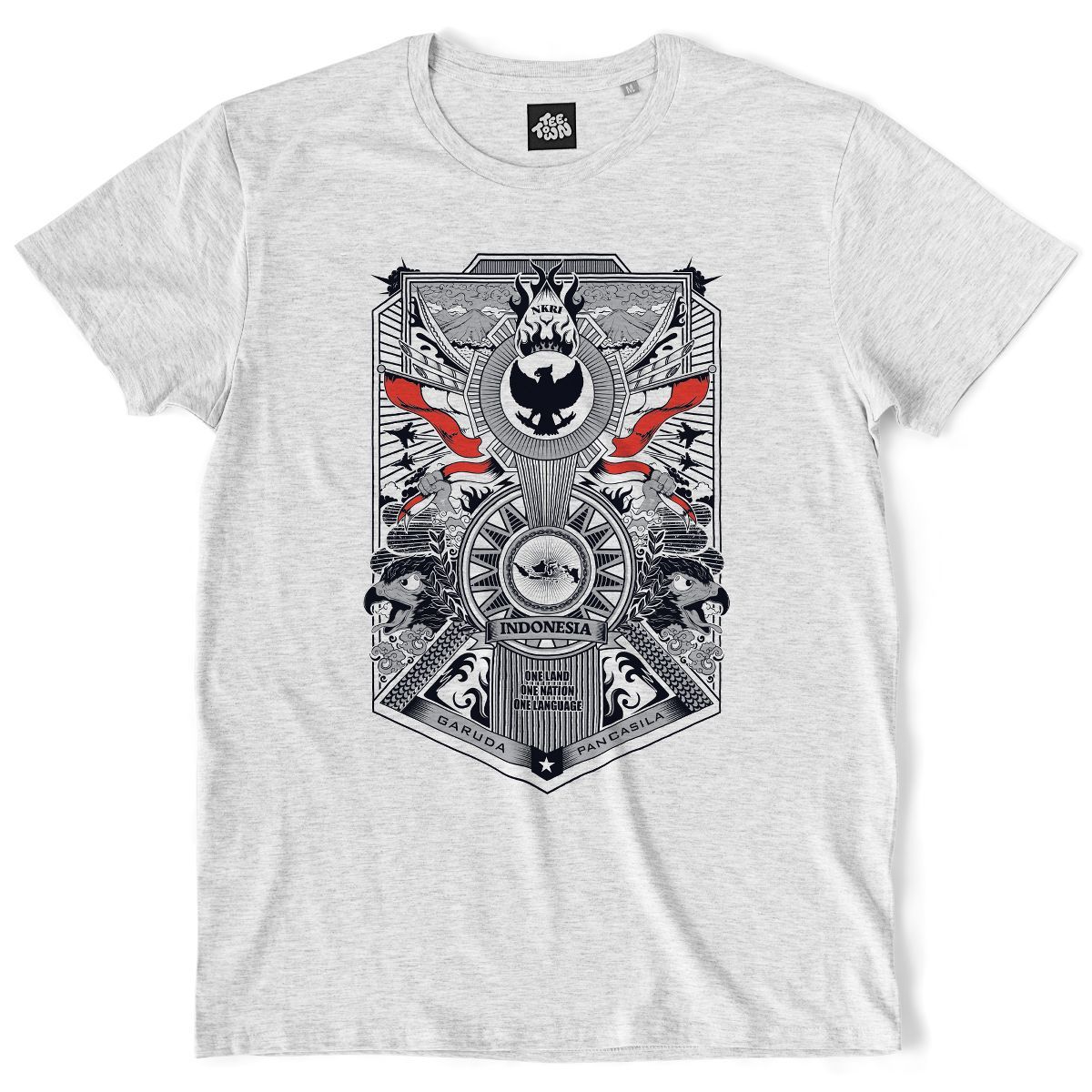 Teetown - T Shirt Homme - Indonesia Art - Nation Garuda Shepard Fairey Sanskrit Proud Pancagila Obey - 100% Coton Bio