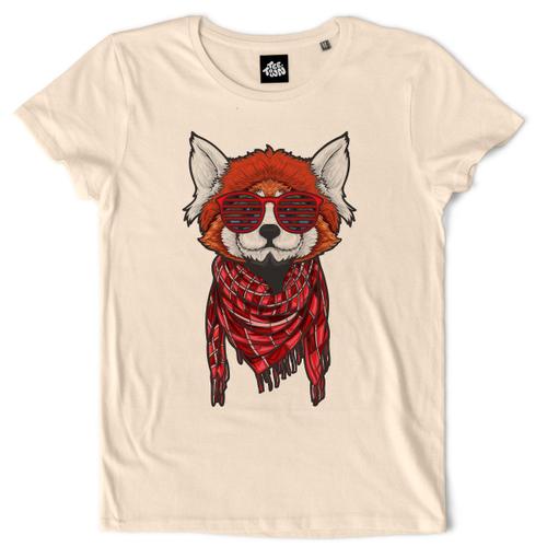 Teetown - T Shirt Femme - Hipster Corgi - Animal Furry Renard Hype Fashion Fennec - 100% Coton Bio