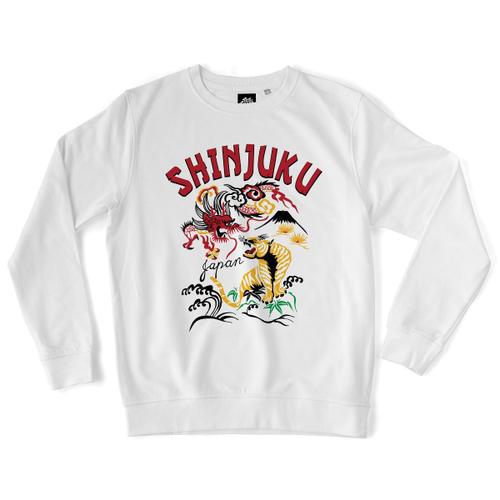 Teetown - Sweat Unisexe - Shinjuku Japan - Tiger Dragon Asiatique Tokyo Art Martial Kyoto Antique - Coton Bio