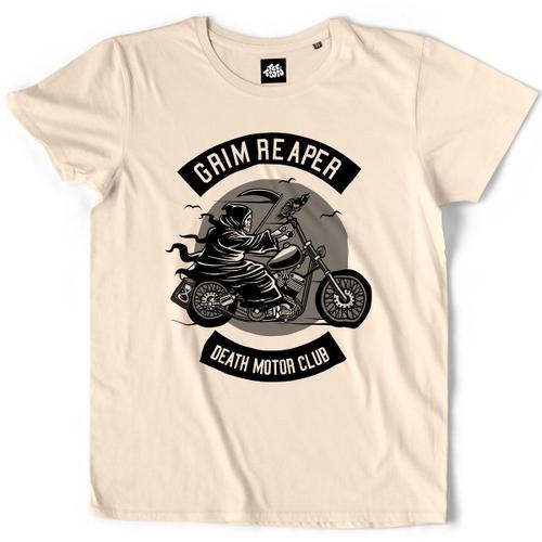 Teetown - T Shirt Homme - La Faucheuse Moto - Bikers Motorcyle Harley Death Rider Mort Davidson - 100% Coton Bio