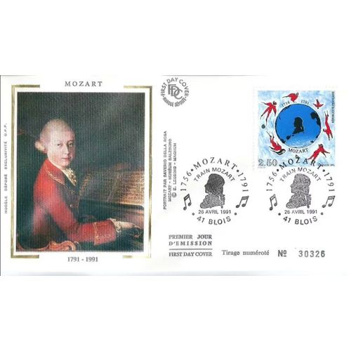 France 1991, Très Belle Enveloppe 1er Jour, Timbre Yvert 2695 - Bicentenaire De La Mort De W. A. Mozart -