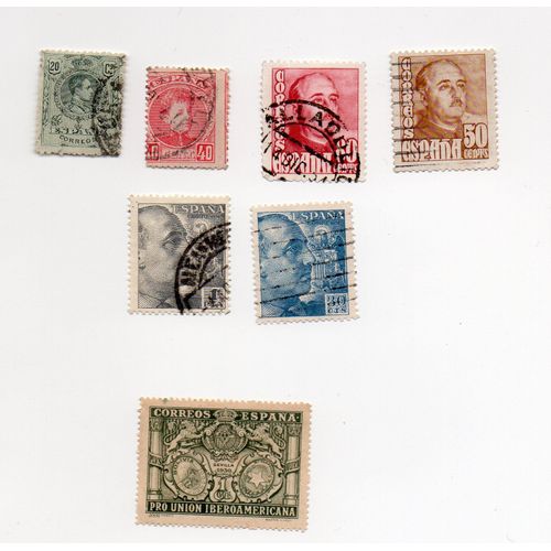 Espagne- Lot De 6 Timbres Oblitérés- Personnages Célèbres