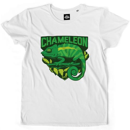 Teetown - T Shirt Homme - Logo Caméléon - Animal Nature Jungle Rare Couleurs Exotique - 100% Coton Bio