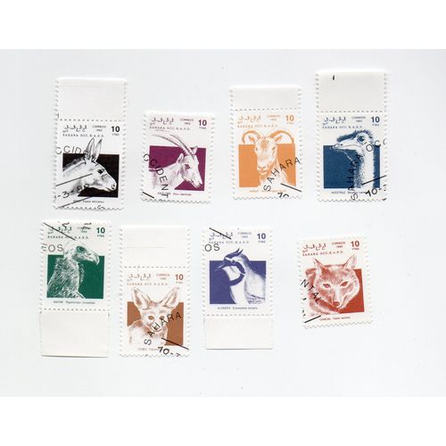 Sahara Occidental- Lot De 8 Timbres Oblitérés- Animaux Divers