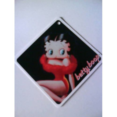 Carte Cartonnette Neuve Betty Boop - Image Vernis Laquée À L'éffigie Effigie De Betty Boop - Dimensions 6,5 Cm X 6,5 Cm - Carte Figurine Bettyboop En Sexy Robe Rouge Pour Déco Ou Collection