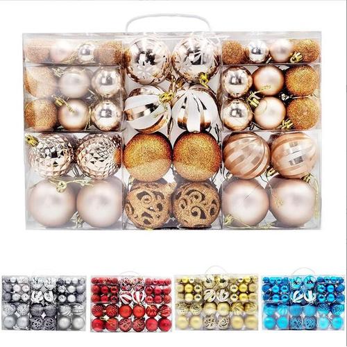 Lot de 100 boules de Noël Champagne pour sapin de Noël, fête de mariage, Ornements Décoratifs Pendentifs Cadeaux