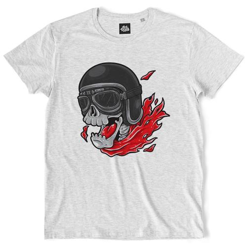 Teetown - T Shirt Homme - Crazy Rider - Biker Motorcycle Triumph Triumph Motorbike Ducati Café Racer Bécane - 100% Coton Bio