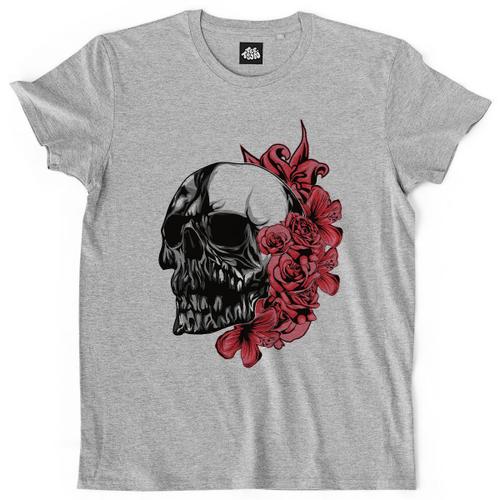 Teetown - T Shirt Homme - Mort Romantique - Rip Tatoo Rose Goth Skull Gothique Tombe Cadavre - 100% Coton Bio