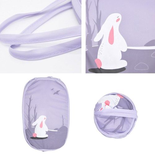 Panier À Linge Pliable Avec Poignées, Lapin Et Ours De Dessin Animé Pour Enfants, Maille N