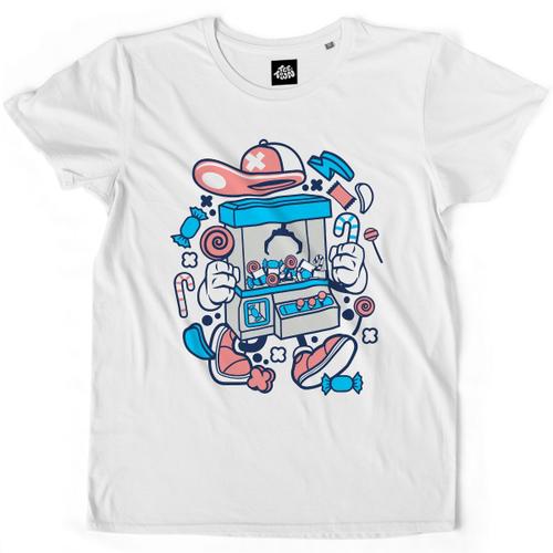 Teetown - T Shirt Homme - Monsieur Pince - Geek Sucre Bonbon Friandise Jeux Fête Foraine - 100% Coton Bio