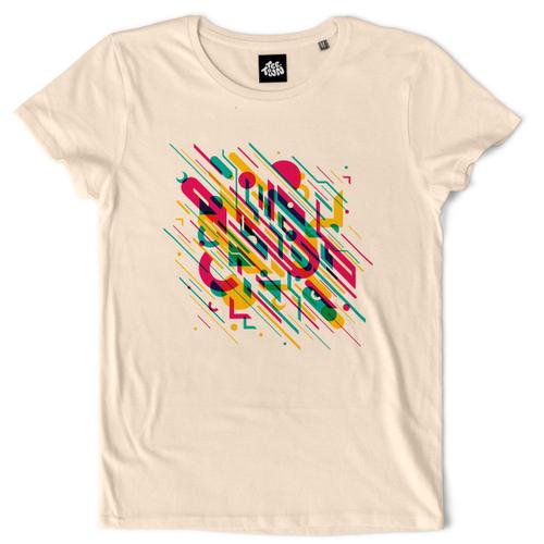 Teetown - T Shirt Femme - Modern Abstract - Graphic Art Coloré Ordinateur Artist Generatif - 100% Coton Bio