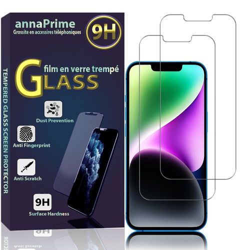 Lot / Pack De 2 Films Verre Trempé Pour Apple Iphone 14 6.1" Protection D'écran