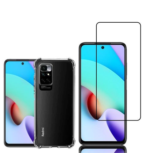 Coque Silicone Tpu Souple Pour Xiaomi Redmi 10 Prime 2022 6.5" Anti-Choc Ultra Résistant Avec Coins Renforcés - Transparent + 1 Film Verre Trempé - Noir