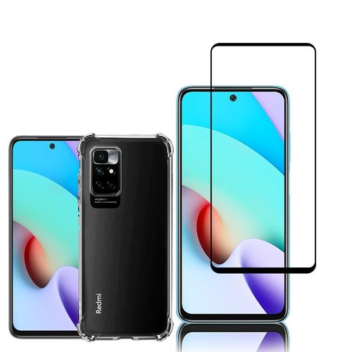 Coque Silicone Tpu Souple Pour Xiaomi Redmi Note 11 4g 6.5" Anti-Choc Ultra Résistant Avec Coins Renforcés - Transparent + 1 Film Verre Trempé - Noir