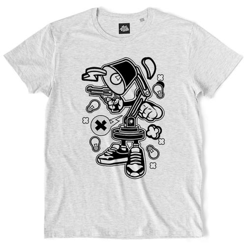 Teetown - T Shirt Homme - Lampe De Bureau - Graphique Ampoule Pistolet Lumière Drôle Humour - 100% Coton Bio