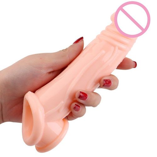 Préservatif Épais Réutilisable En Silicone, Extension De Pénis, Gode, Agrandissement, Manchon De Pénis, Retarde L'éjaculation, Jouets Sexuels Pour Hommes Homosexuels
