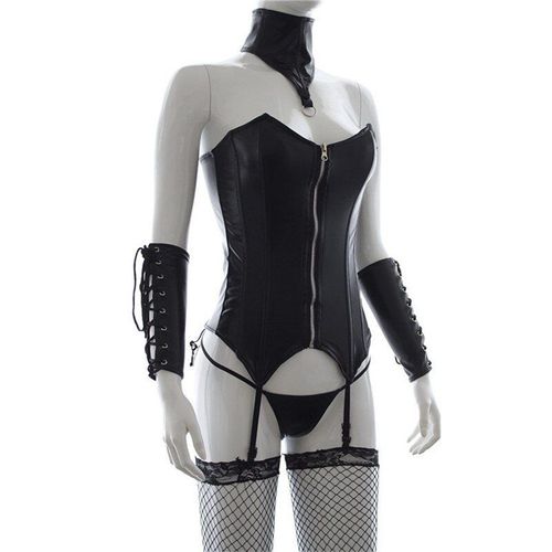 Harnais Érotique En Cuir Pu Pour Femmes, Poupée, Corset, Bustier, Lingerie, Porte-Jarretelles, String, Teddy En Cuir Verni