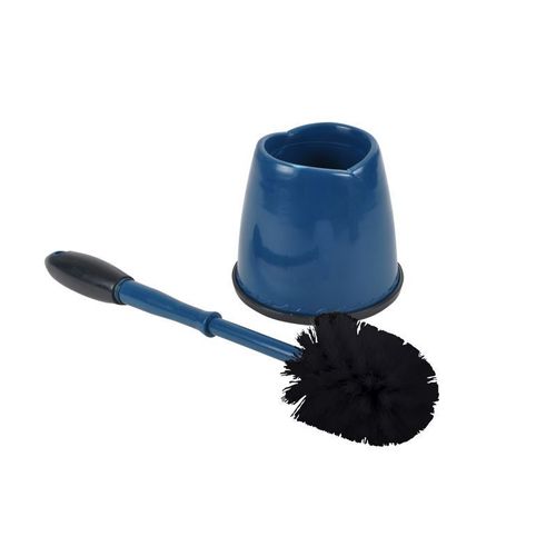 Paris Prix - Brosse Wc "Bicolore" Anthracite & Bleu Paon