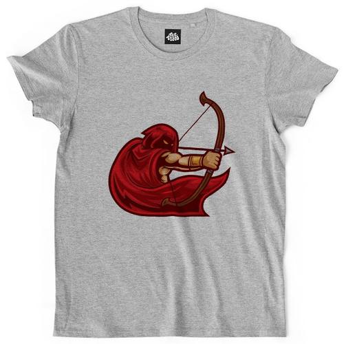 Teetown - T Shirt Homme - Logo Archer - Chasseur Elfe Robin Des Bois Fleche Legolas - 100% Coton Bio