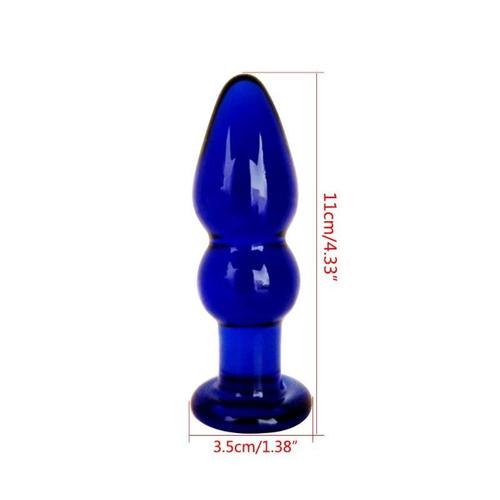 Boule De Cristal En Verre Bleu Pour Adulte, 11x3.5cm, Plug Anal, Stimulateur De Point G, Baguette De Plaisir, Champignon, Jouet Sexuel