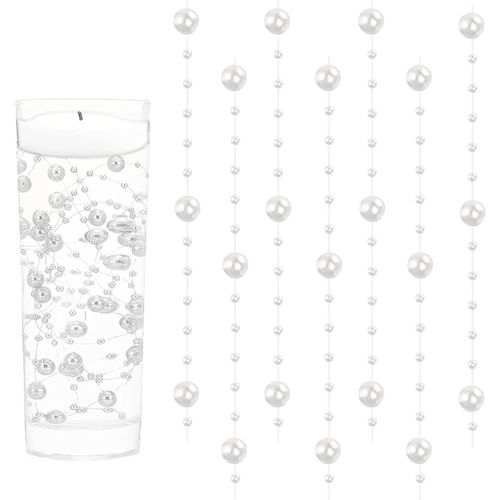 18Pcs Perles d'eau Blanc - AQSACOKIYA - Bougie Flottante pour Vase - Remplisseur de Bouteille d'eau,Mariage,Déco de Centres de Table