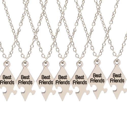 Collier Puzzle "Meilleurs Amis", Pack De 7 Argent