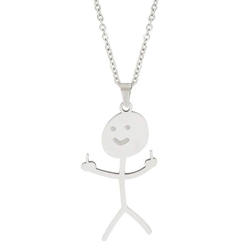 Collier Drôle De Griffonnage Argent