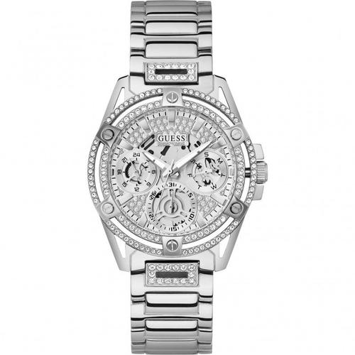 Guess Queen Montre Femme Multifonction Acier Et Strass Gw0464l1