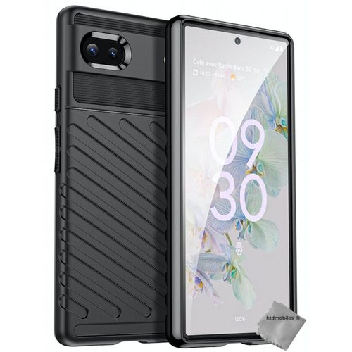 Coque Pour Google Pixel 6a 5g - Housse Etui Silicone Gel Thunder + Film Ecran - Noir
