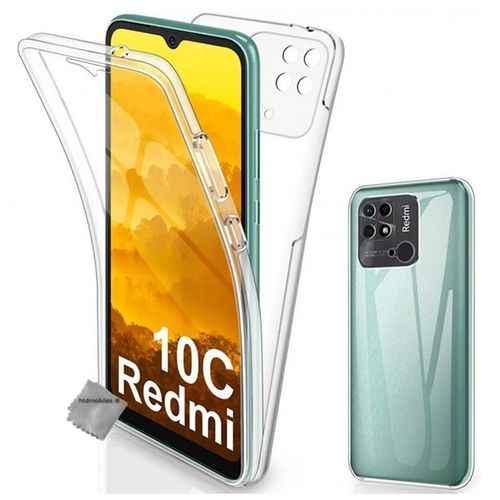 Coque Pour Xiaomi Redmi 10c - Housse Etui Silicone Gel 360 Integrale + Film Ecran - Transparent