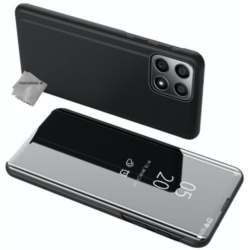 Housse Pour Huawei Honor X8 - Etui Coque Portefeuille Clear View + Verre Trempe - Noir