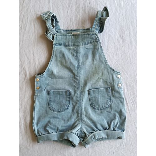 Barboteuse. Salopette Jean Bleu Delave. Tape A L Oeil. Taille 23 Mois. 86 Cm