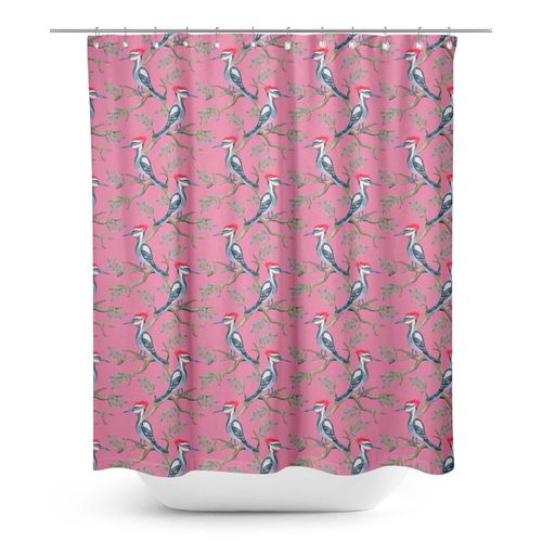 S4sassy Rose Feuilles Pécan Et Pivert Oiseau Rideau De Douche Imperméable Avec Crochet À Roulettes-60 X 84 Pouces