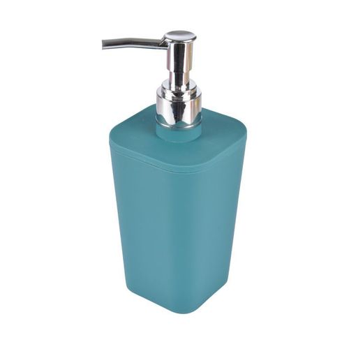 Paris Prix - Distributeur De Savon Soft Touch "Vitamine Ii" 17cm Bleu Canard